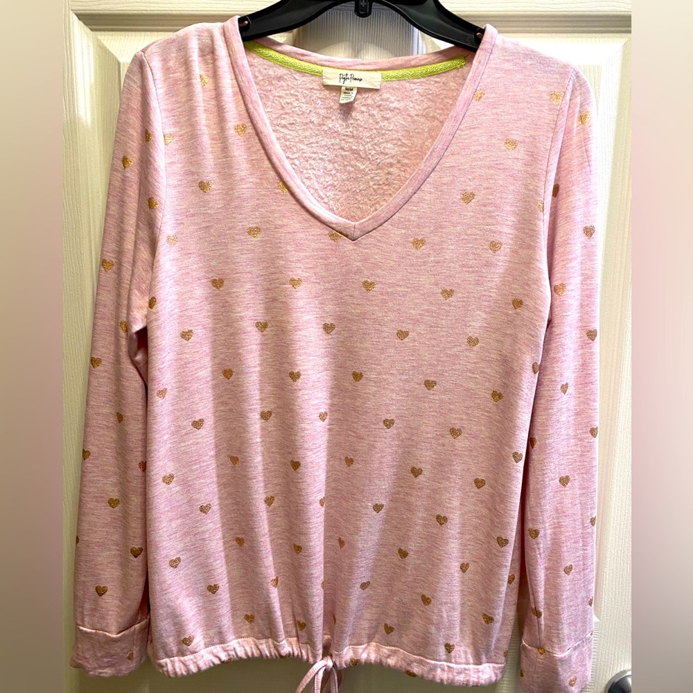 Peyton primrose drawstring pink shirt size Medium